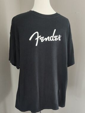 Fender Vintage Black Rock N Roll T-Shirt with White Logo